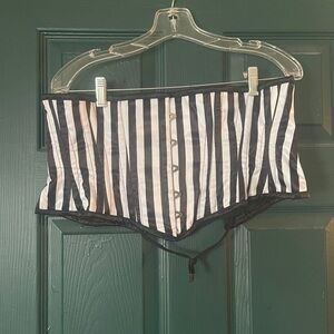 Black and White Striped Corset